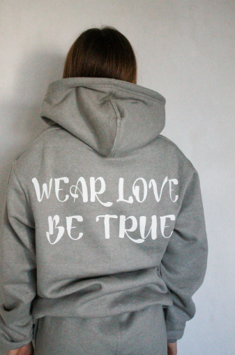 "TRUE LOVE" GREY HOODIE