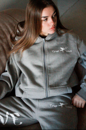 "TRUE LOVE" GREY HOODIE